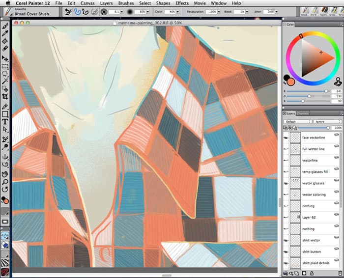 hand drawn plaid shirt pattern